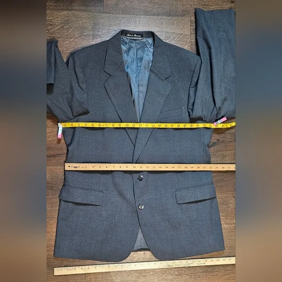VTG Mens Calvert 2pc Suit Jacket 46L/ Pants 41L TEXTURED Gray‎